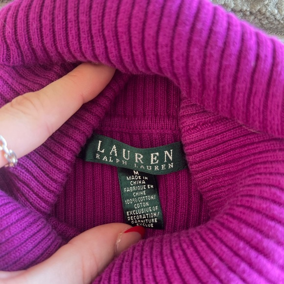 Ralph Lauren Women's Turtleneck Sweater with Embroidered Logo on Neck- M - Picture 6 of 8